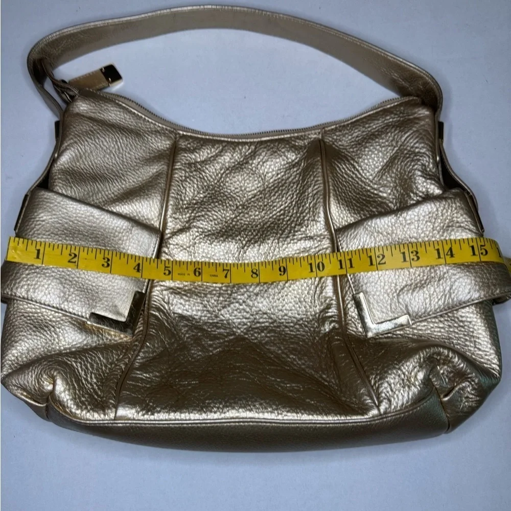 Michael Kors Gold Soft Leather Shoulder Bag.